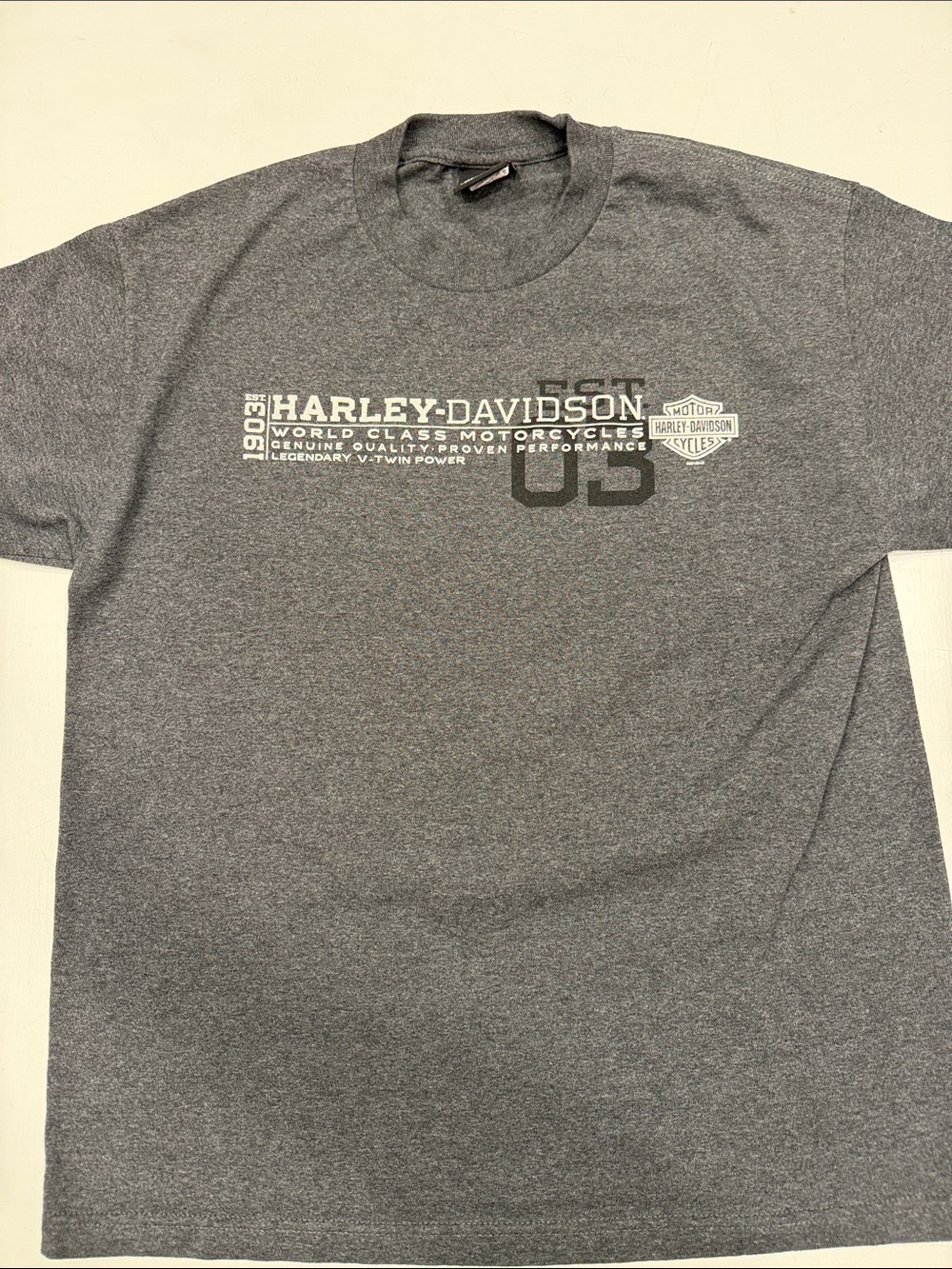 Harley-Davidson Gray Short Sleeve Logo Tee